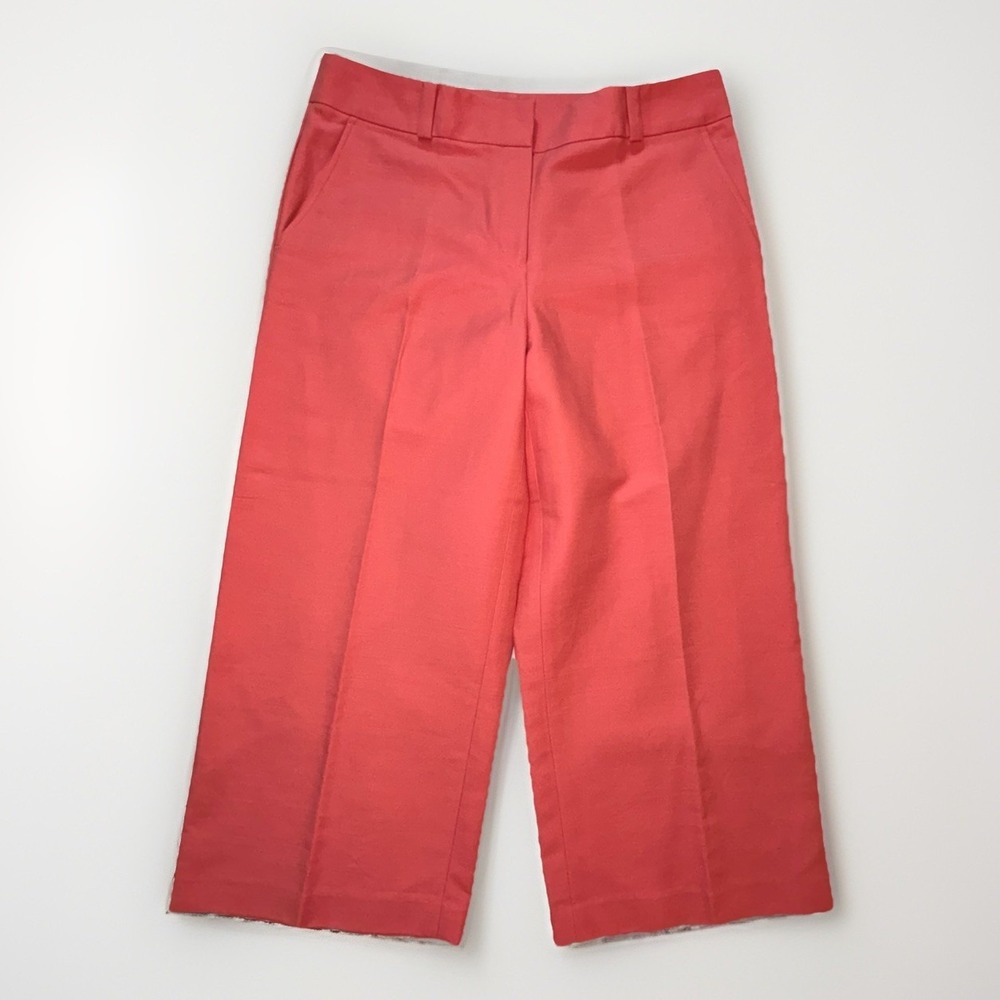 Ann Taylor LOFT Women's Size 12 Wide Leg Cropped Dress/Chino Pants Salmon Color